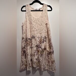 Boutique Ivory Lace Floral Dress